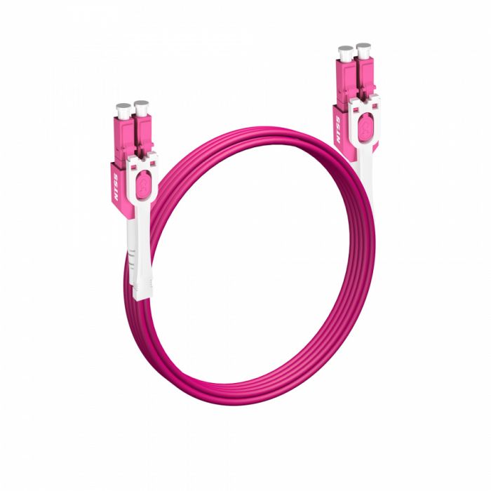 Шнур оптический NTSS PREMIUM dpc Push Pull Tabs UniBoot LCpptub/UPC-LCpptub/UPC 50/125 ОМ4 2.0мм, 1м LSZH (патч-корд)