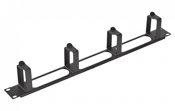 Органайзер кабельный горизонтальный с окнами 4 кольца 1U ОКО-19"-1U. цвет черный ССД