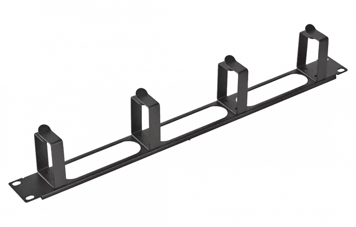 Органайзер кабельный горизонтальный с окнами 4 кольца 1U ОКО-19"-1U. цвет черный ССД