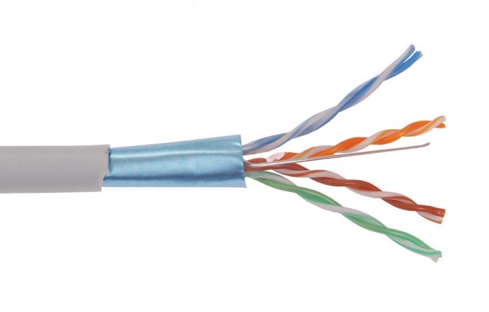 LC1-C5E04-321 ITK Кабель связи витая пара F/UTP, кат.5E 4x2х24AWG solid, LSZH, 305м, серый