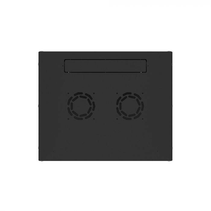 Шкаф настенный телекоммуникационный NTSS LIME 12U 550х600х635мм, 2 профиля 19, дверь стеклянная, боковые стенки несъемные, разобранный, черный RAL 9005