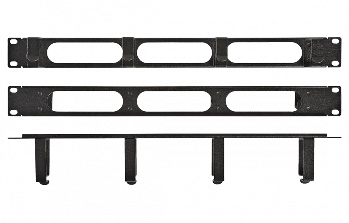 Органайзер кабельный горизонтальный с окнами 4 кольца 1U ОКО-19"-1U. цвет черный ССД