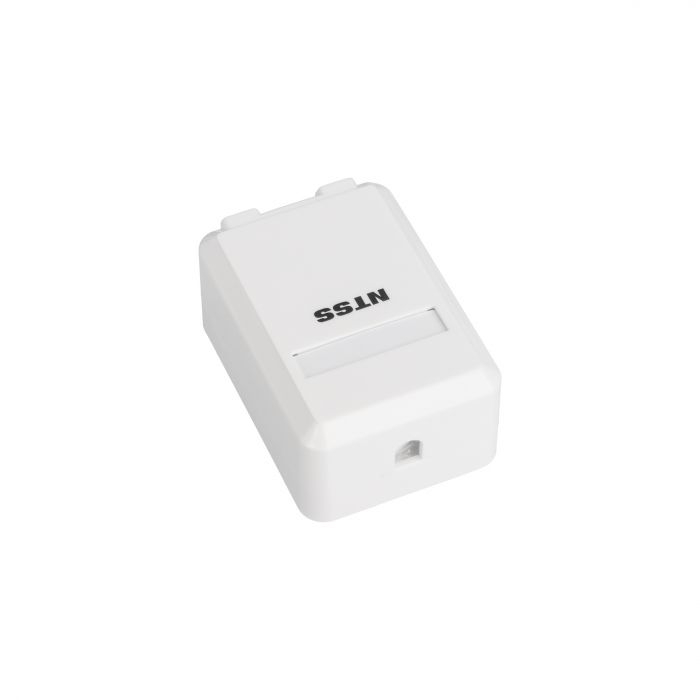 Настенная коробка NTSS PREMIUM для розеточных модулей типа Keystone 1xRJ45 со шторкой белый