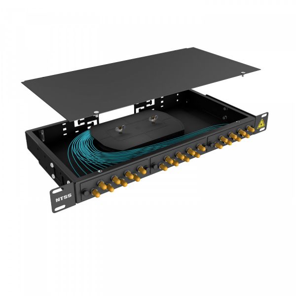 Кросс 19" NTSS PREMIUM, предсобранный 1U, 20 портов ST/UPC, 50/125 мкм OM3, черный
