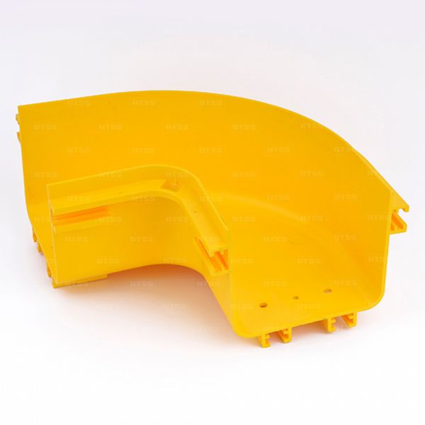 Уголок горизонтальный 90° оптического лотка NTSS 120*100 мм, желтый