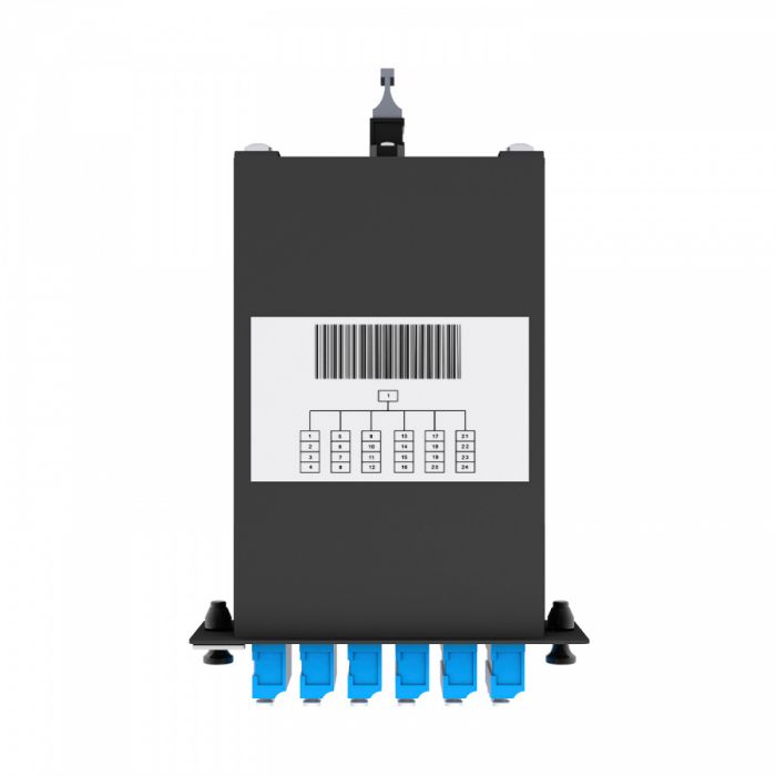 Кассета кроссовая NTSS PREMIUM 1 разъем MTP/АPC (male) 9/125, на 24 LC/UPС (6 QLC/UPC), полярность АF, черный