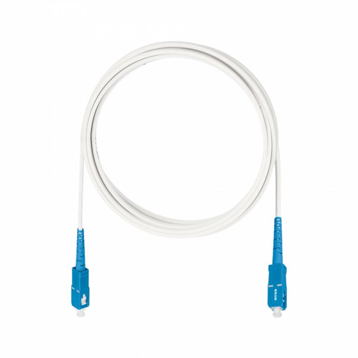 Дроп-кабель NTSS spc SC/UPC-SC/UPC G.657A1 200м LSZH S/0 стеклопруток, без ВСЭ, белый (патч-корд)