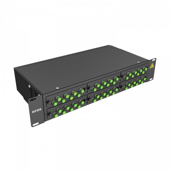 Кросс 19" NTSS PREMIUM, предсобранный 2U, 32 порта FC/APC, 9/125 мкм, черный