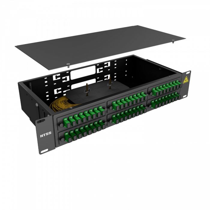 Кросс 19" NTSS PREMIUM, предсобранный 2U, 32 порта SC/APC, 9/125 мкм, черный