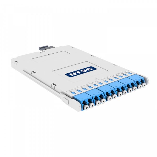 Кассета slim кроссовая RRDC 1 разъем MTP/APC (male) 9/125 OS2, на 12 LC/UPС (6 DLC/UPC), полярность А, серый