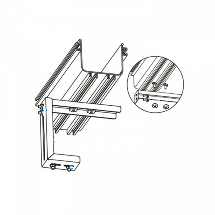 Кронштейн опорный NTSS, "Г"-типа,  для установки на шкафы, для лотков шириной 120мм (комплект с крепежем)