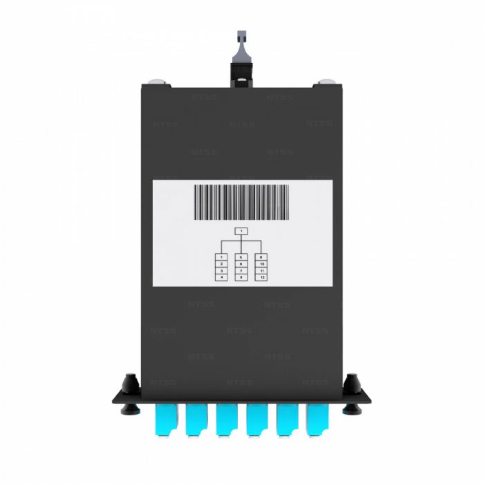 Кассета кроссовая NTSS STANDART 1 разъем 8MPO/UPC (male) 50/125 OМ3, на 8 LC/UPС (4 DLC/UPC), полярность А, черный