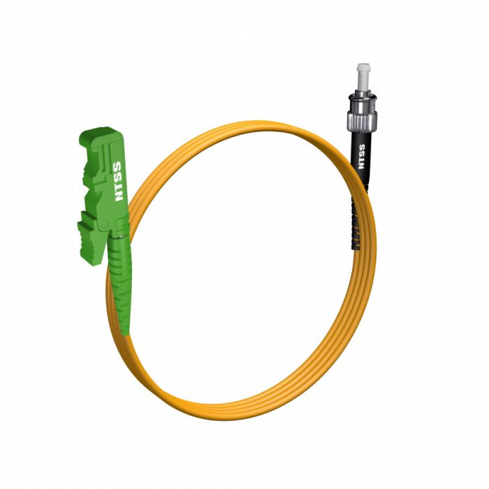 Шнур оптический NTSS spc E2000/APC-ST/UPC 9/125 3.0мм 2м LSZH (патч-корд)