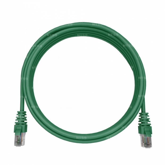 Патч-корд NTSS 2хRJ45/8P8C, T568B UTP 5e кат. литой 15 метров, LSZH, зеленый