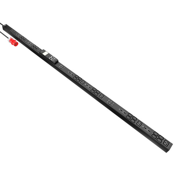 Блок распределения питания NTSS Metered Plus, 3ф32А, 22кВт, 6 автоматических выключателей, (24)С13, (6)С19, 3м кабель с вилкой IEC 60309