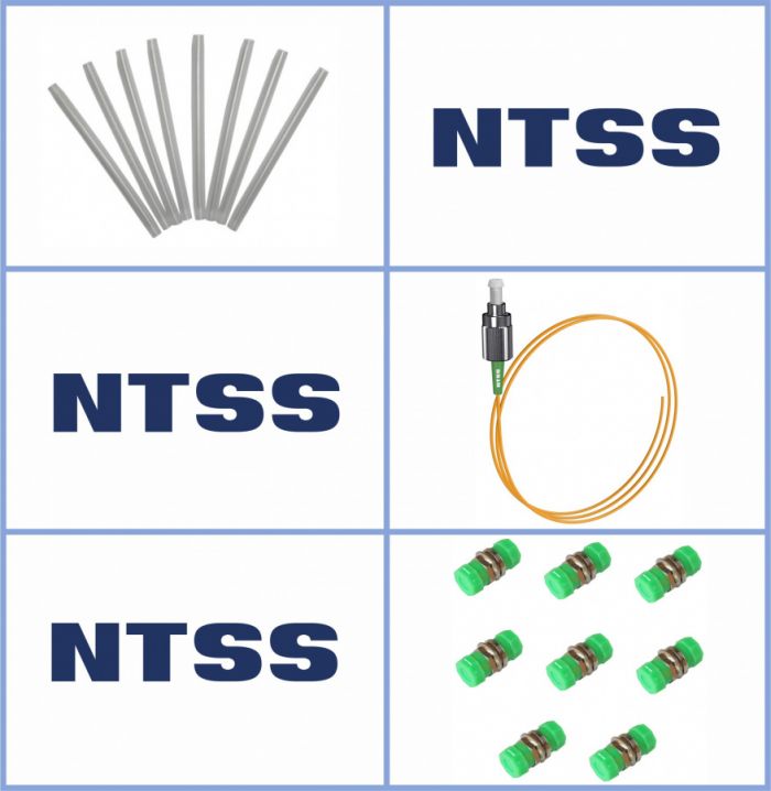 Кросс NTSS оптический настенный Мини, укомплектованный, 4 порта FC/APC, 9/125 мкм (сплошная панель, ложемент, пигтейлы, КДЗС, адаптеры) серый RAL 7035