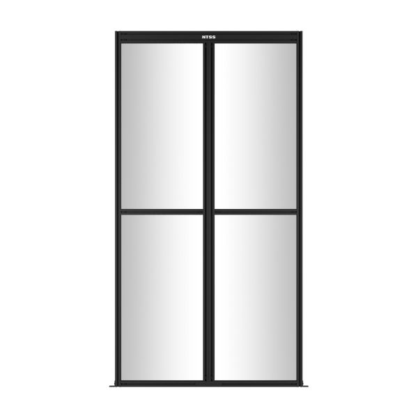 Заглушка торцевая системы изоляции NTSS, 48U, прозрачная, для коридора шириной 1200 мм, RAL 9005 чёрный