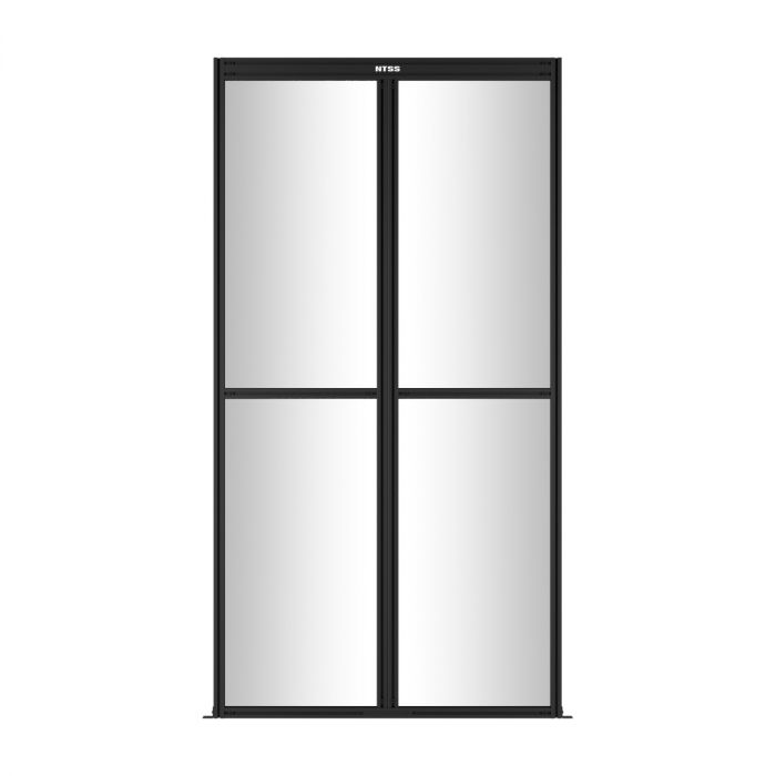 Заглушка торцевая системы изоляции NTSS, 48U, прозрачная, для коридора шириной 1200 мм, RAL 9005 чёрный