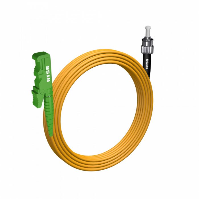 Шнур оптический NTSS spc E2000/APC-ST/UPC 9/125 3.0мм 15м LSZH (патч-корд)