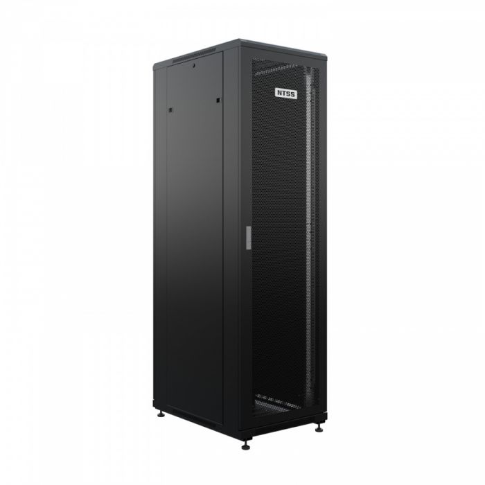 Шкаф напольный универсальный серверный NTSS R 32U 600х800мм, 4 профиля 19, двери перфорированная и сплошная металл, боковые стенки съемные, регулируемые опоры, разобранный, черный RAL 9005