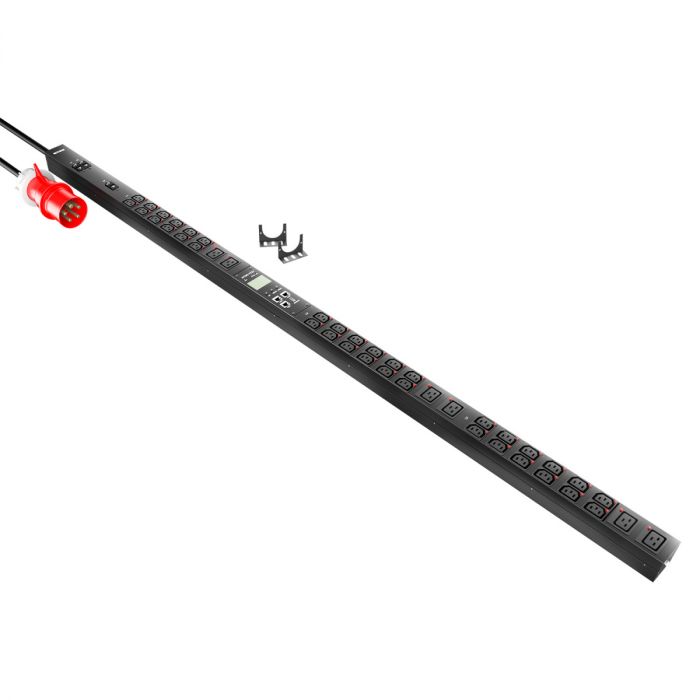 Блок распределения питания NTSS Metered, 3ф32А, 22кВт, 3 автоматических выключателя, (36)С13  с фикс., (6)С19  с фикс., 3м кабель с вилкой IEC 60309