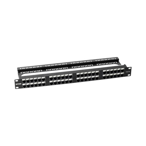Патч-панель NTSS PREMIUM 1U 48 портов RJ45 UTP cat.5е, AL, Dual IDC с органайзером