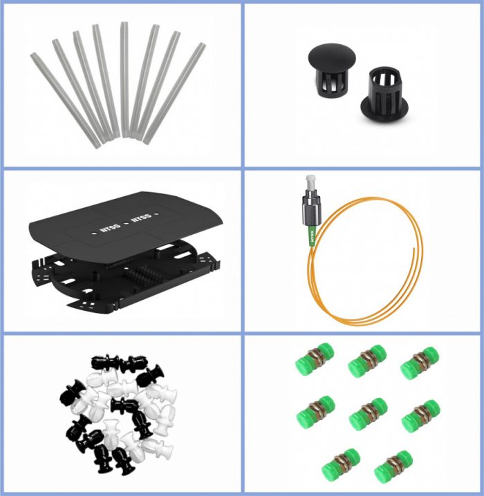 Кросс NTSS оптический 19'' укомплектованный 3U, 96 портов FC/APC, 9/125 мкм (планки, сплайс-кассета 3шт, пигтейлы, КДЗС, адаптеры) черный RAL 9005