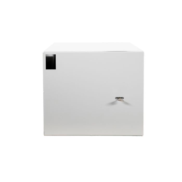 Шкаф настенный антивандальный пенал NTSS WAP 6U 600×400мм, 2 профиля 19, сварной, серый RAL 7035