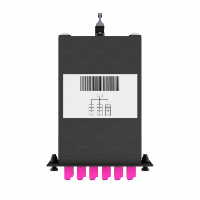 Кассета кроссовая NTSS STANDART 1 разъем 8MPO/UPC (male) 50/125 OМ4, на 8 LC/UPС (4 DLC/UPC), полярность А, черный