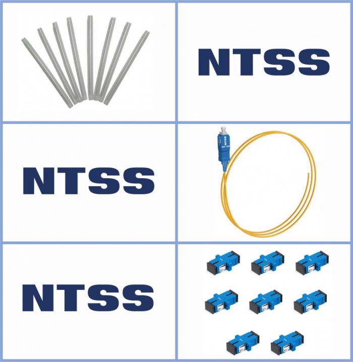 Кросс NTSS оптический настенный Микро, укомплектованный, 4 порта SC/UPC, 9/125 мкм (сплошная панель, ложемент, пигтейлы, КДЗС, адаптеры) серый RAL 7035