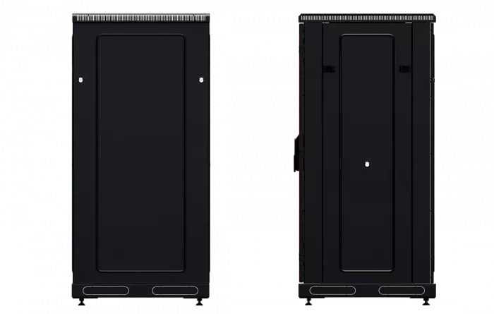 Шкаф телекоммуникационный напольный 19", 24U(600x600), ШТ-НП-М-24U-600-600-П-Ч, передняя дверь перфорация, черный ССД