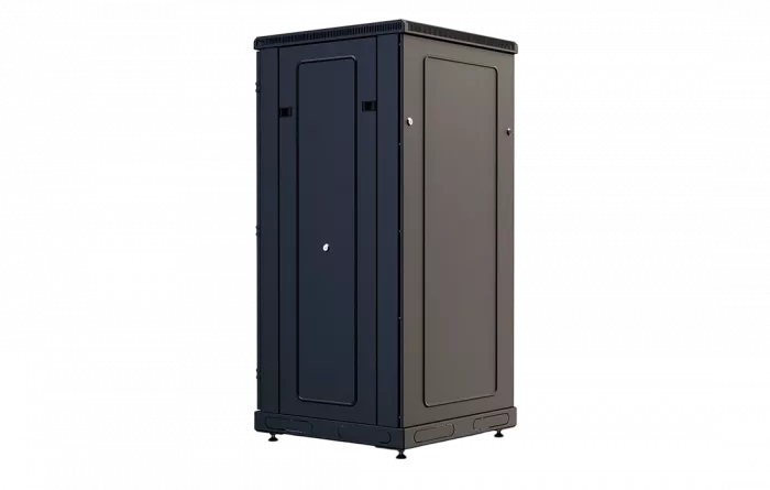 Шкаф телекоммуникационный напольный 19", 24U(600x600), ШТ-НП-М-24U-600-600-П-Ч, передняя дверь перфорация, черный ССД