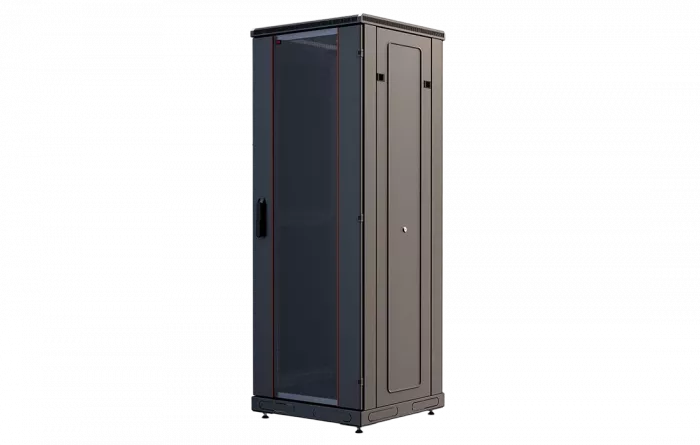 Шкаф телекоммуникационный напольный 19", 33U(800x800), ШТ-НП-М-33U-800-800-С-Ч, передняя дверь стекло, черный ССД