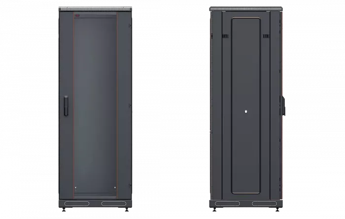 Шкаф телекоммуникационный напольный 19", 33U(800x800), ШТ-НП-М-33U-800-800-С-Ч, передняя дверь стекло, черный ССД