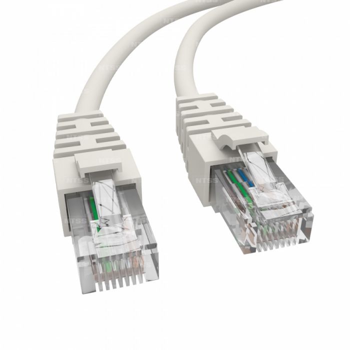 Патч-корд NTSS 2хRJ45/8P8C, T568B UTP 5e кат. литой 0.5 метра, LSZH, белый