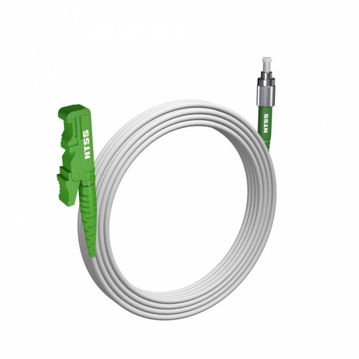 Шнур оптический NTSS spc E2000/APC-FC/APC 9/125 G.657A1 3.0мм 20м LSZH (патч-корд)