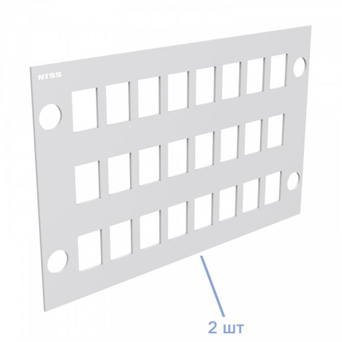 Кросс NTSS оптический настенный, укомплектованный, 32 порта SC/UPC, 50/125 мкм ОМ3 (планки, сплайс-кассета, пигтейлы, КДЗС, адаптеры) серый RAL 7035