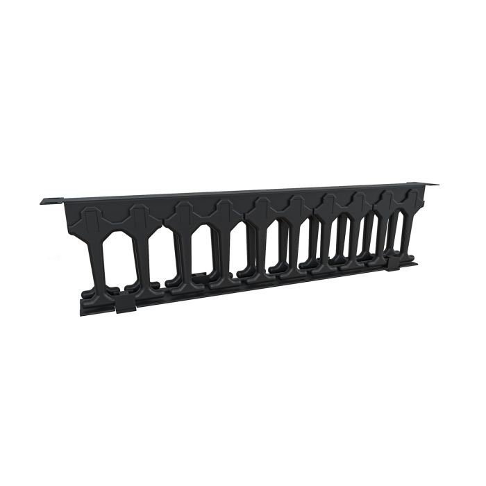 19'' Горизонтальный кабельный органайзер с пальцами и крышкой NTSS, 1U, глубиной 112 мм, черный RAL 9005