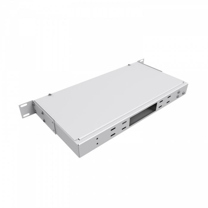 Кросс NTSS оптический 19'' укомплектованный 1U, 32 порта SC/UPC, 50/125 мкм (сплошная панель, сплайс-кассета, пигтейлы, КДЗС, адаптеры) серый RAL 7035