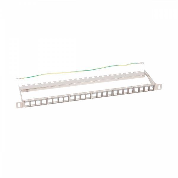 Наборная патч-панель NTSS PREMIUM 0.5U для 24 разъемов типа Keystone FTP, с задним кабельным органайзером