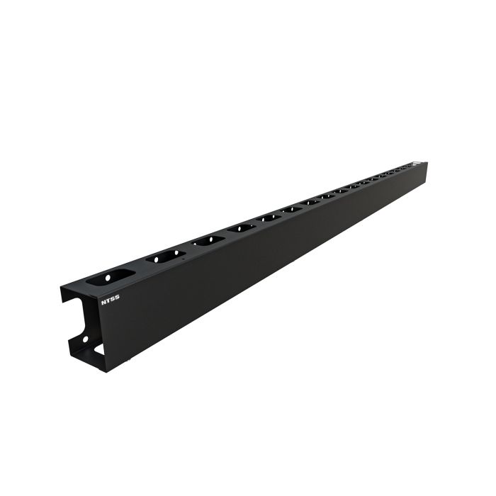 Органайзер кабельный вертикальный NTSS 42U с крышкой, ширина 100мм, для шкафов серии R шириной 800мм, черный RAL 9005