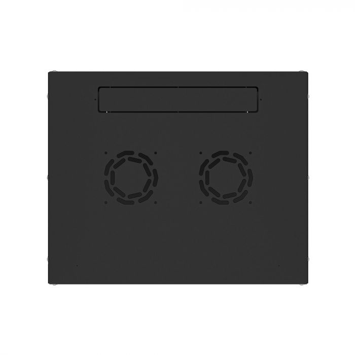 Шкаф настенный телекоммуникационный NTSS LIME 6U 550х450х370мм, 2 профиля 19, дверь сплошная металл, боковые стенки несъемные, разобранный, черный RAL 9005