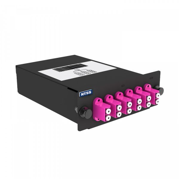 Кассета кроссовая NTSS PREMIUM 1 разъем MTP/UPC (male) 50/125 OМ4, на 12 LC/UPС (6 DLC/UPC), полярность А, черный