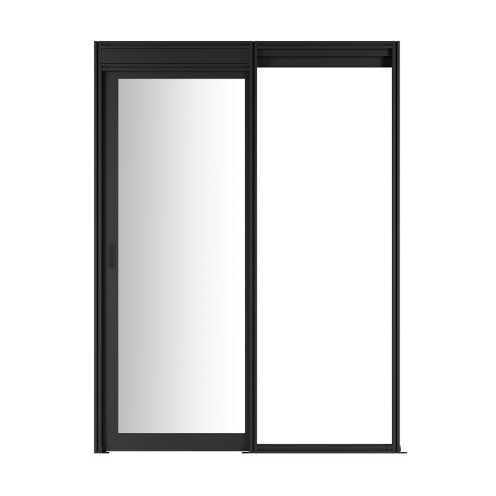 Дверной блок системы изоляции NTSS 42U, с одной механической дверью, стекло,  для коридора без правого ряда шириной 800 мм, RAL 9005 чёрный