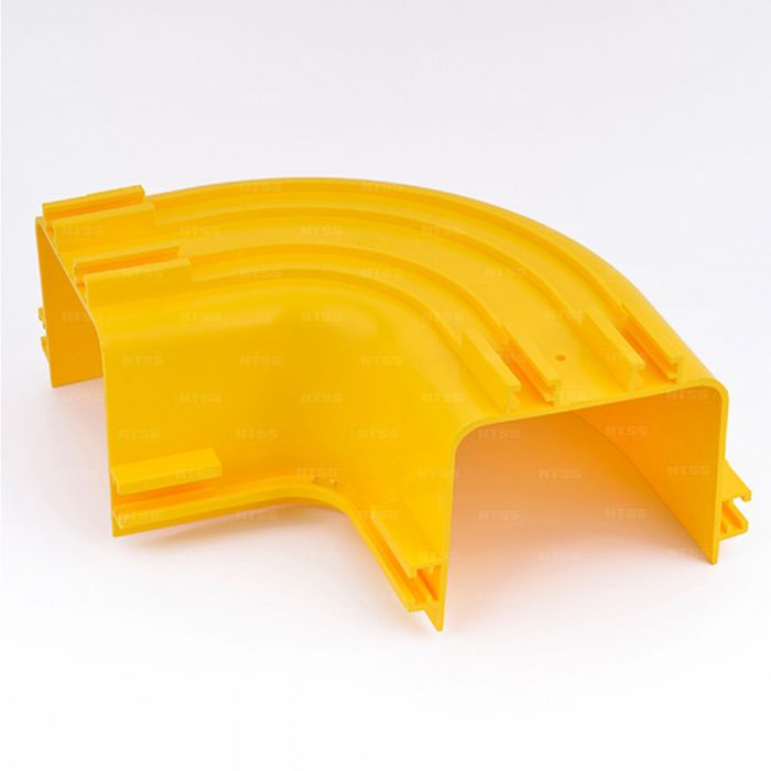 Уголок горизонтальный 90° оптического лотка NTSS 120*100 мм, желтый