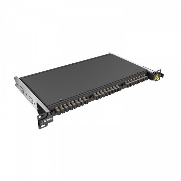 Кросс 19" NTSS PREMIUM выдвижной, предсобранный 1U, 8 портов SC/UPC, 50/125 мкм, черный