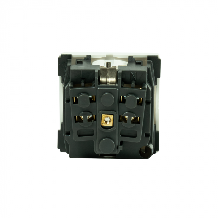 Розетка электрическая NTSS 2К+З, с защитными шторками (белый)