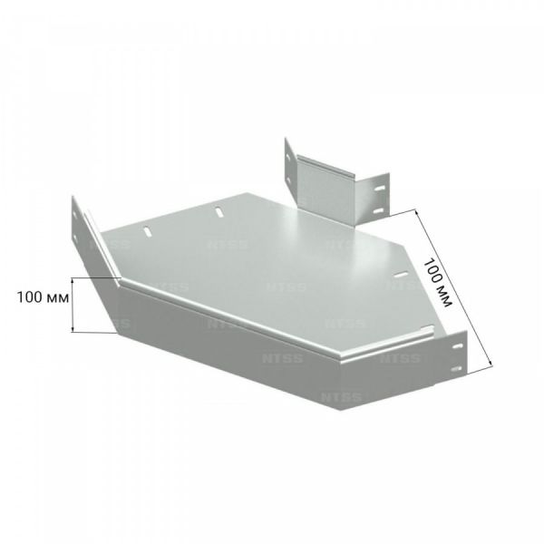 Горизонтальный угол NTSS 90° 100х100, толщина 0,7 (с крышкой)