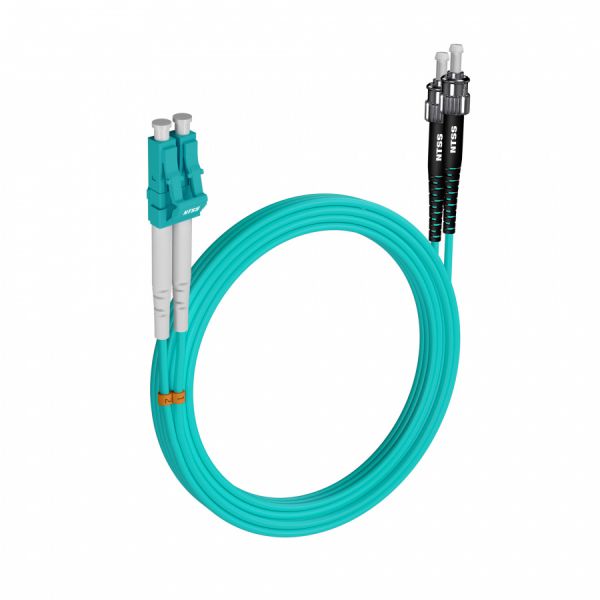 Шнур оптический NTSS PREMIUM dpc LC/UPC-ST/UPC 50/125 OM3 3.0мм 2м LSZH (патч-корд)