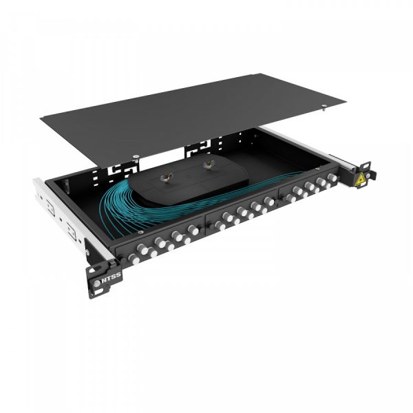 Кросс 19" NTSS PREMIUM выдвижной, предсобранный 1U, 16 портов FC/UPC, 50/125 мкм OM3, черный